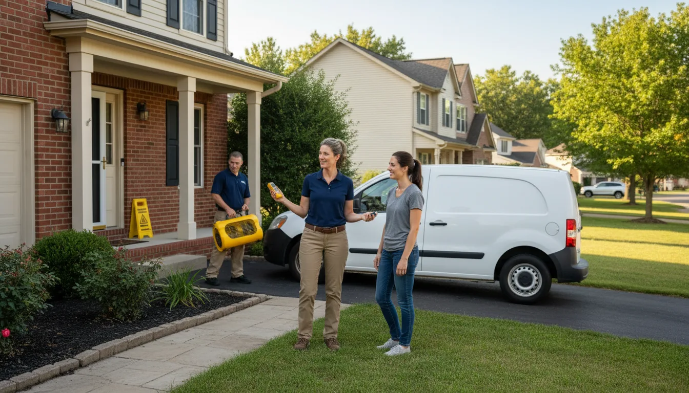 Residential water damage restoration in Lawrenceville, IL